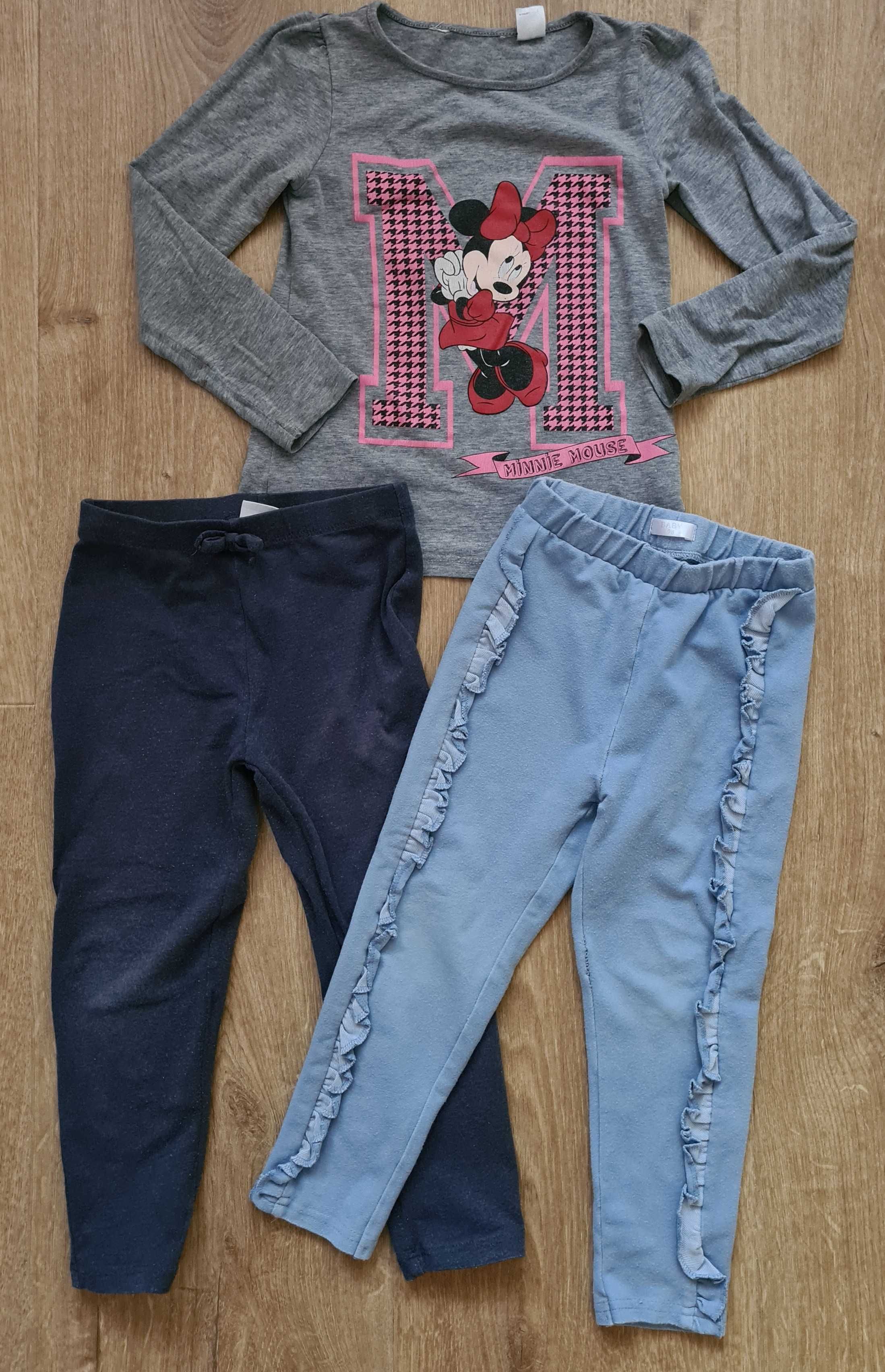 Zestaw 3 szt. Bluzeczka myszka Minnie legginsy r. 104