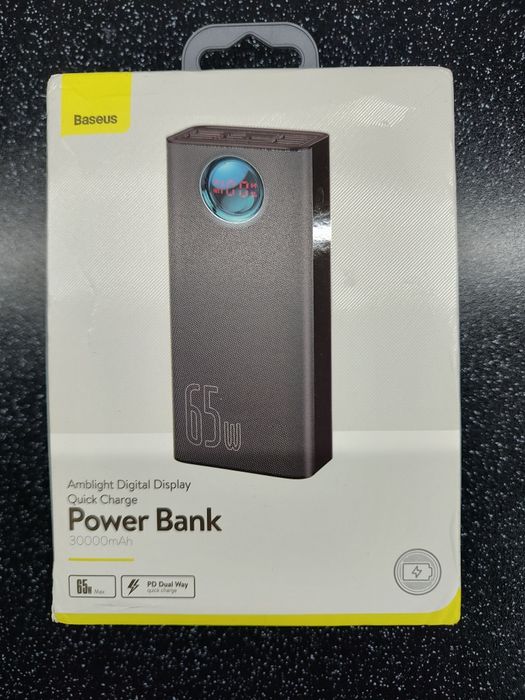 Baseus Amblight Digital Display Quick Charge 65W 30000mAh Black