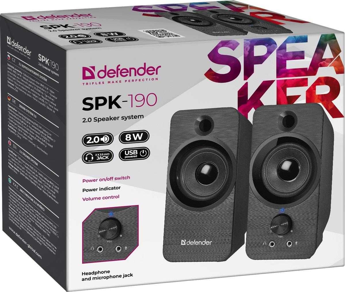 Głośniki Defender SPK-190 2.0 8W USB FV