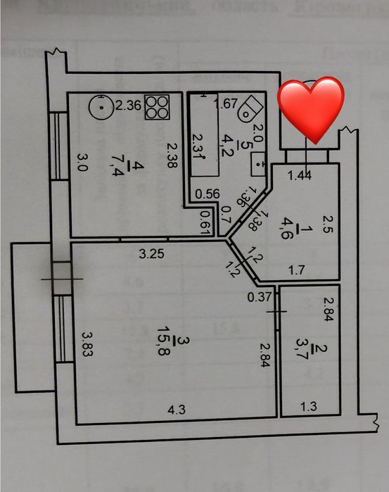 Продам 1 к квартиру в центрі ( район 5/5)