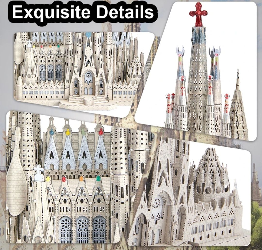 Конструктор металлический 3D пазл Храм La Sagrada Familia Барселона