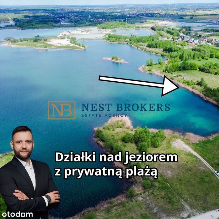 Działka z linią brzegową. Wojnicz. Małopolska.