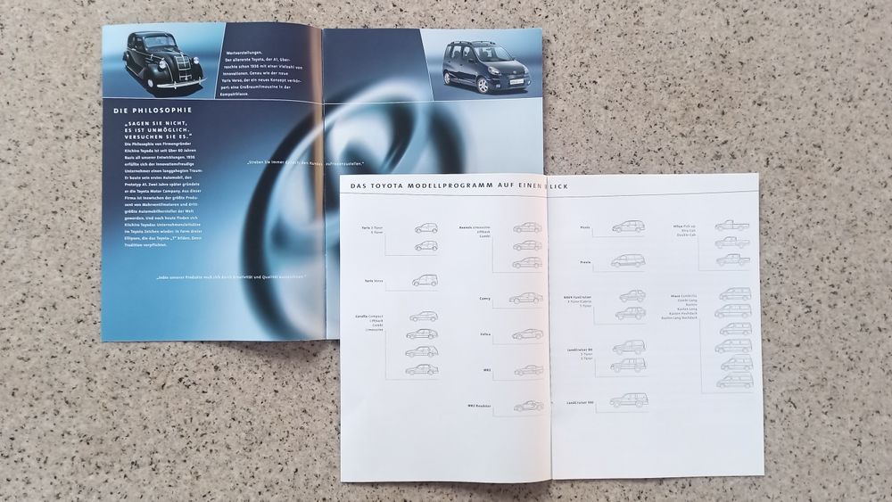 TOYOTA Prius MR2 Land Cruiser i inne. Program modeli 2000 Prospekt