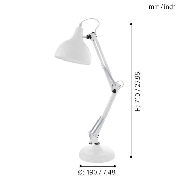 EGLO Lampa stołowa  BORGILLIO  60 W biała