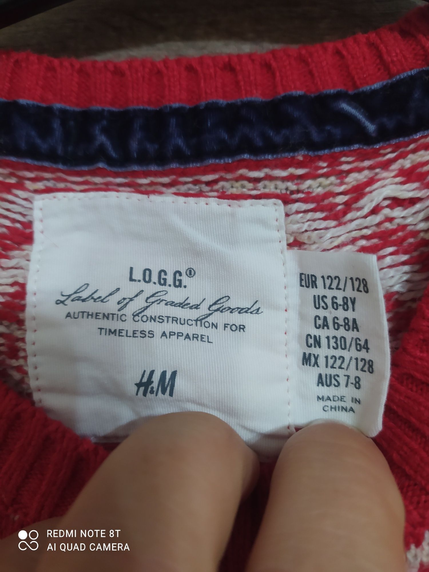 Sukienka tunika świąteczna sweter H&M rozmiar 122/128