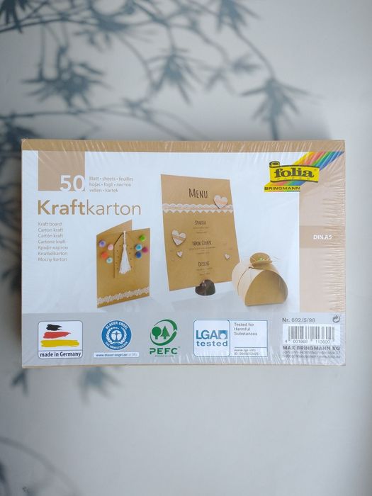 Folia kraftkarton papier a5 do crafting scrapbooking kartki karton