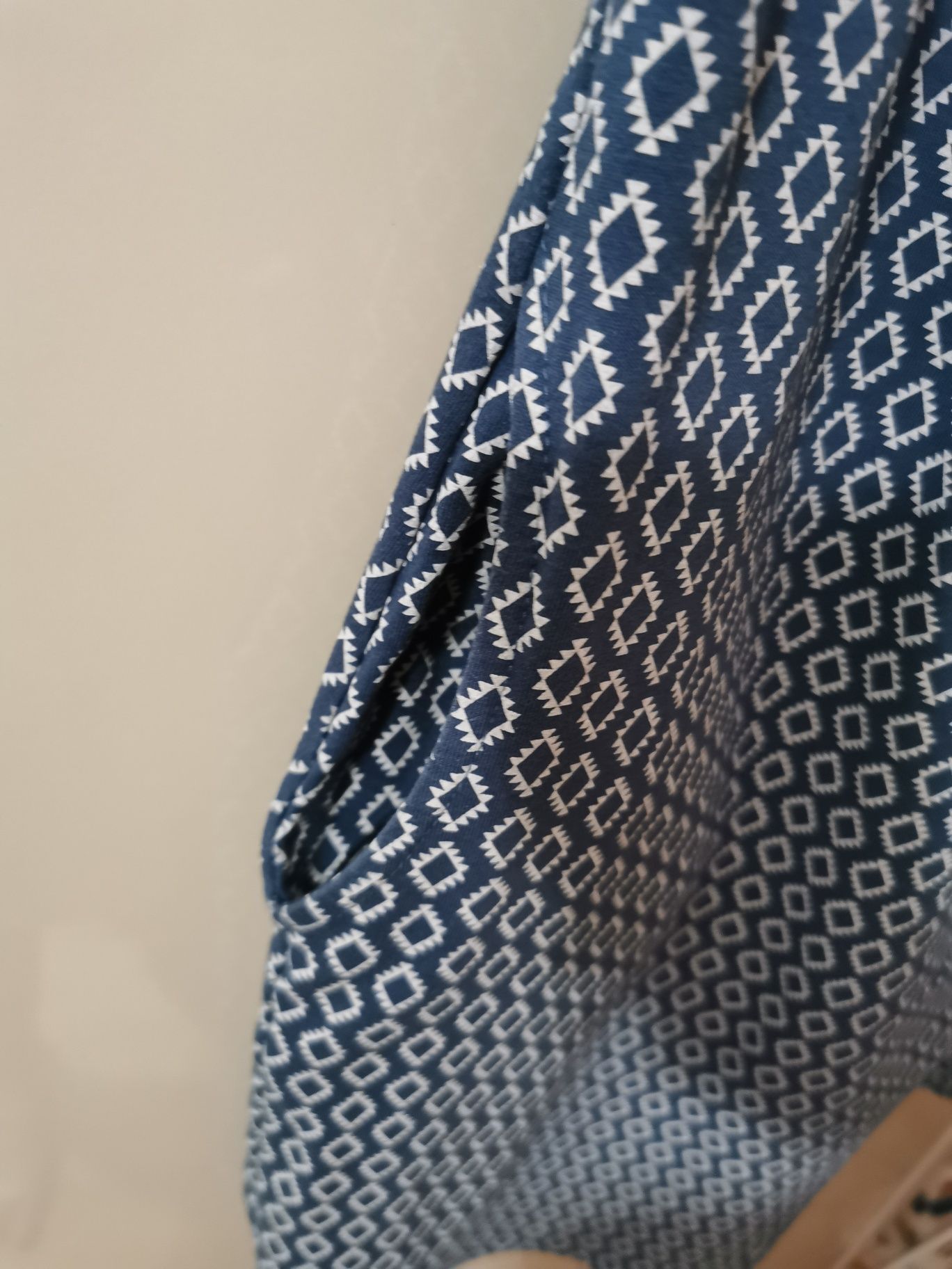 Sukienka ciążowa do karmienia Oasi 42 XL niebieska kieszenie