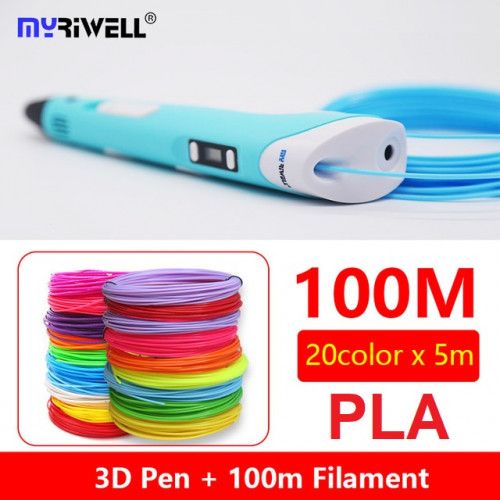 3D ручка MYRIWELL RP-100B Blue + 100м 20 цветов PLA пластика Оригинал!