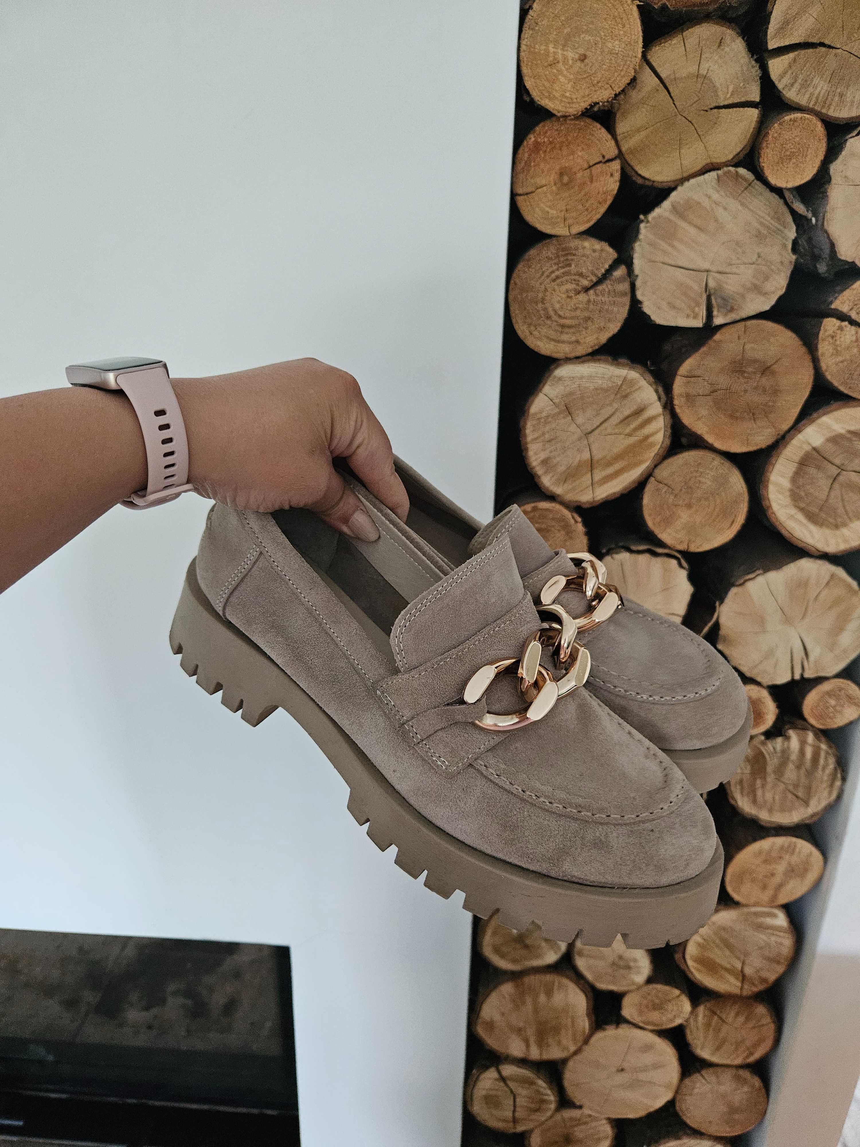 Buty lofty mokasyny inuovo skora nat 41 nowe