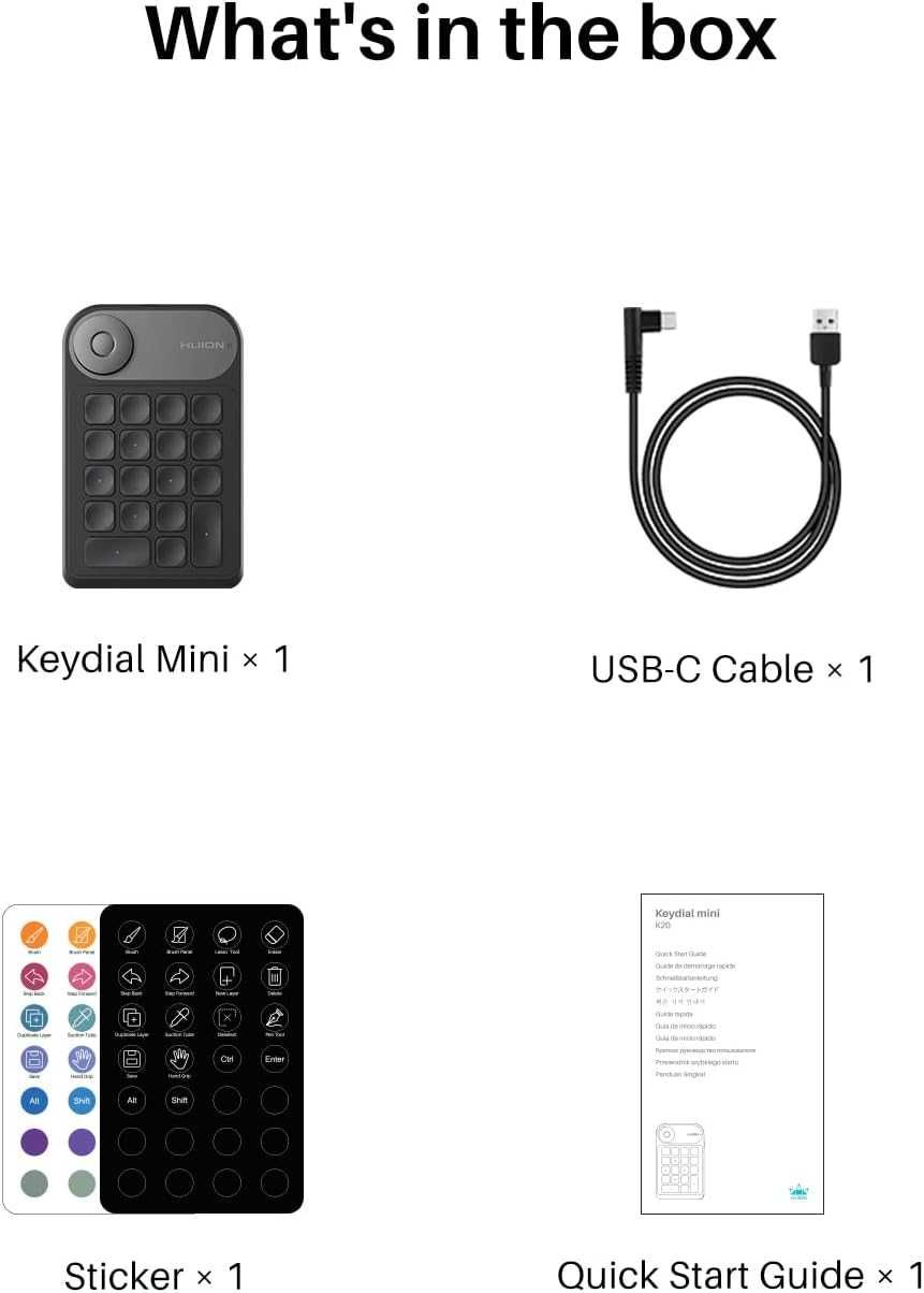 Tablet graficzny Huion K20 Keydial Mini, Zdalna klawiatura