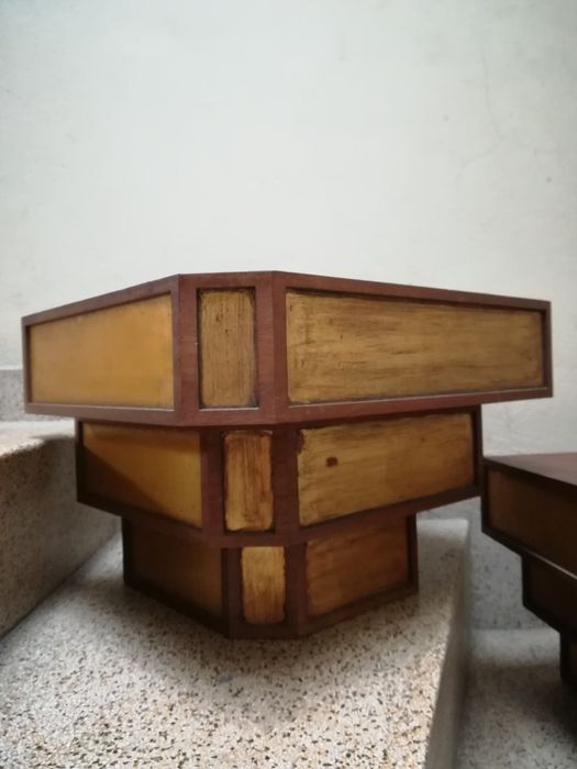 Par de Consolas de Suspensão em Madeira. Modernismo. Anos 1950.