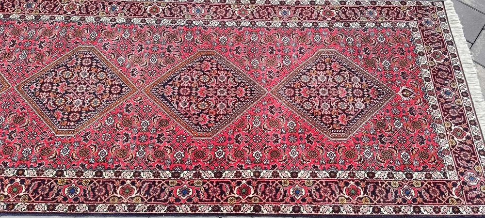 Bidjar Medallion dywan wełniany chodnik tkany ręcznie 300 x 95 cm