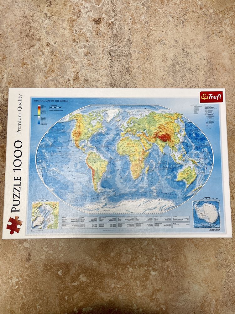 Пазл на 1000 елементів карта мапа світу пазли настільна гра