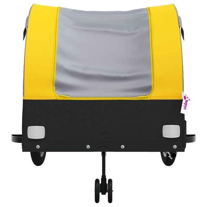 vidaXL Przyczepka rowerowa, czarno-żółta, 45 kg, żelazo