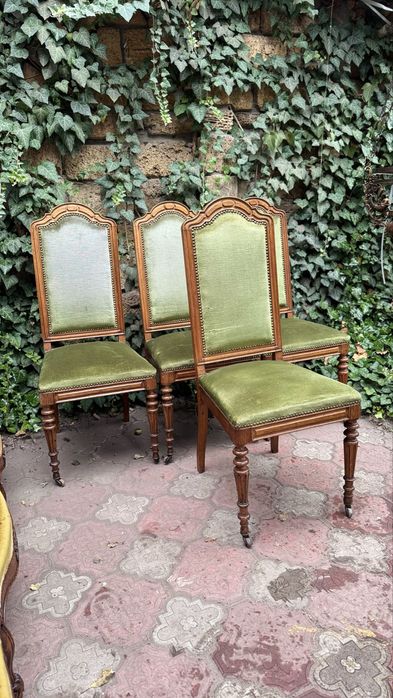 Стулья антикварные в стиле модерн, на колесиках, цена за 1 шт, Англия