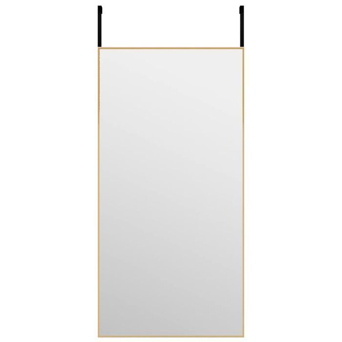 Vidaxl Lustro Na Drzwi, Złote, 40X80 Cm, Szkło I Aluminium