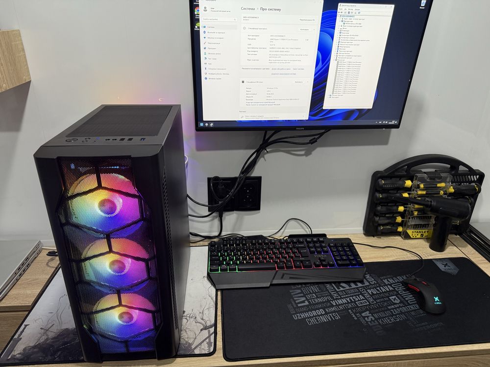 Ігровий пк Системний блок Ryzen 7+32 ddr+ssd 1 тб+Asus RTX 4060