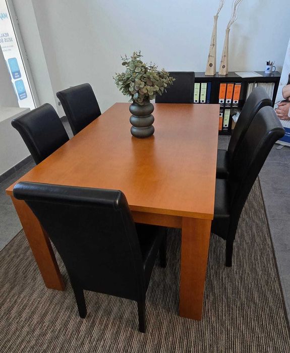 Mesa de Sala em Madeira Maciça Cor Cerejeira – 160x100 cm