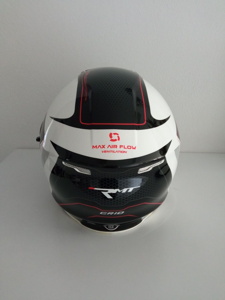 Kask motocyklowy rmt 965 grid biało/czarno/czerwony xxl