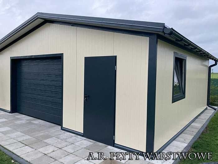 Garaż z płyty warstwowej garaż ocieplany hala przemysłowa  EPS PIR