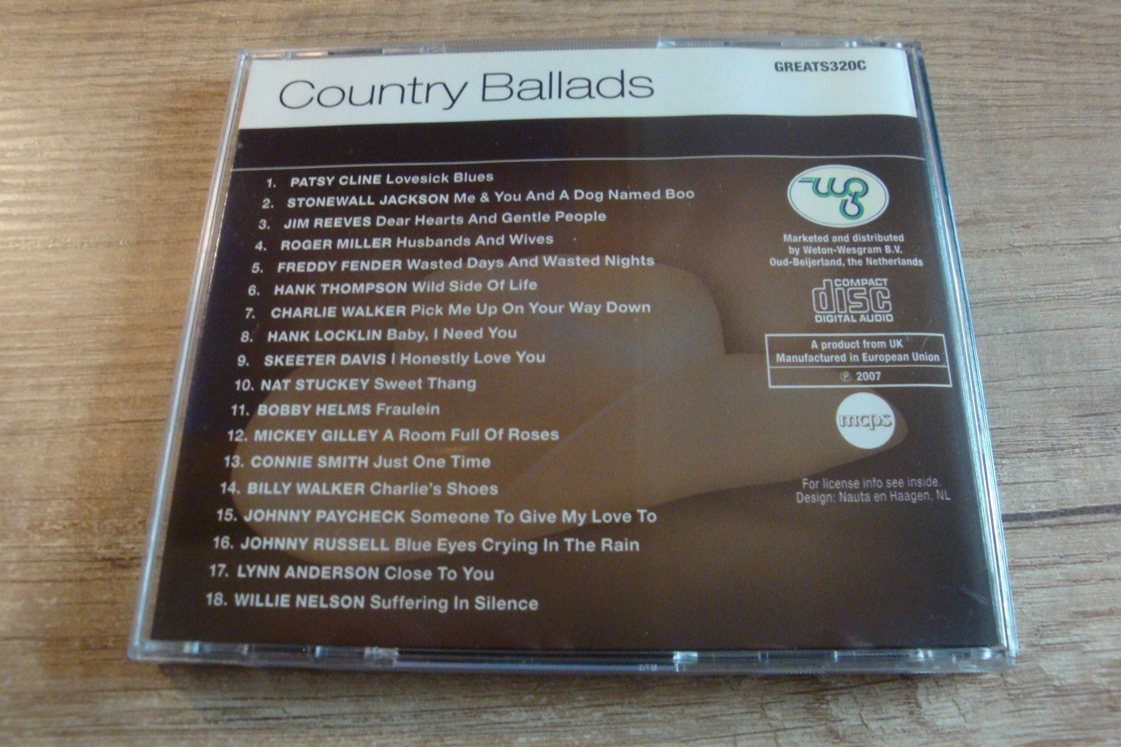 Country Ballads (Patsy Cline Roger Miller Freddy Fender Willie Nelson)