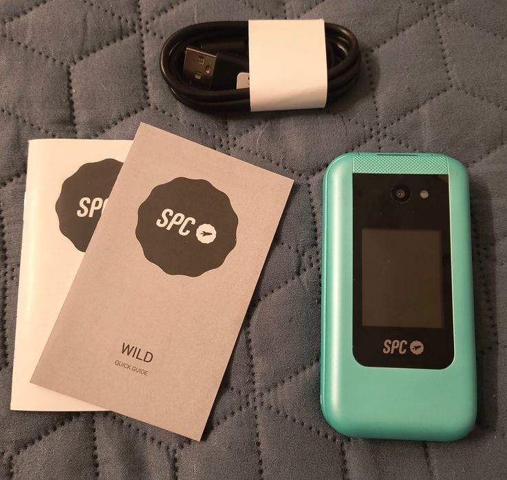 Nowy telefon komórkowy z klapką SPC Wild zielony Dual SIM
