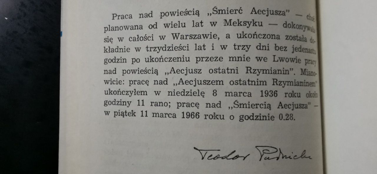 Śmierć Aecjusza Teodor Parnicki Wydanie 1