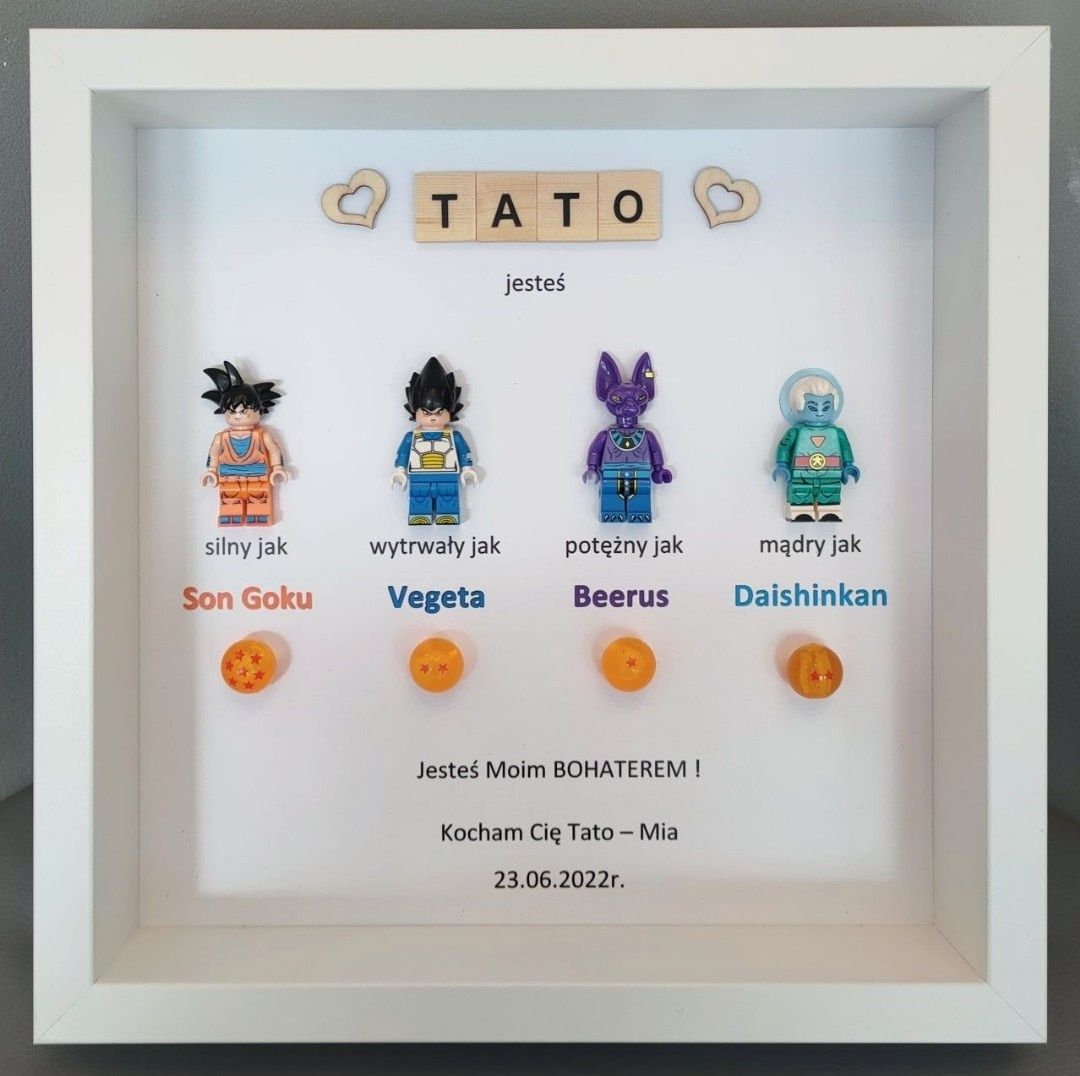 Ramka na dzień taty Dragon Ball superbohaterowie ze zdjęciem