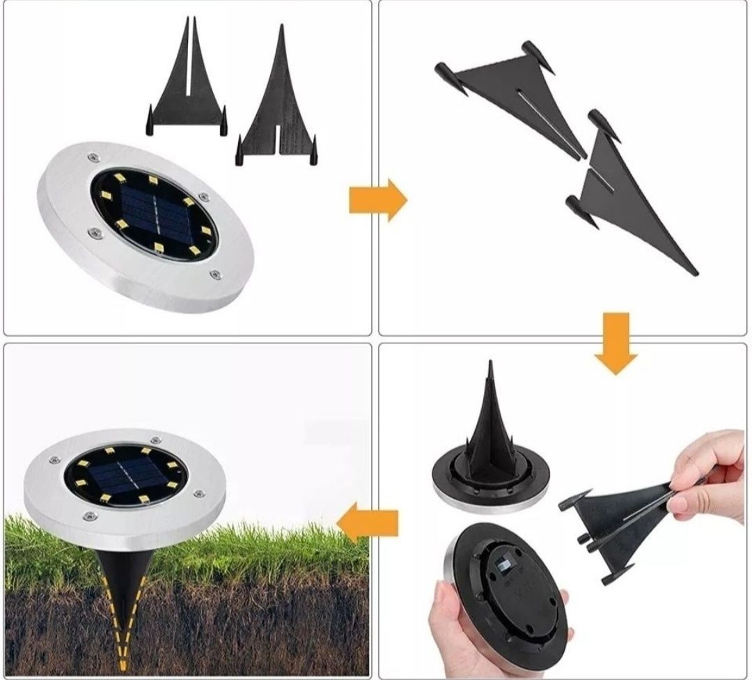 LAMPKI SOLARNE ogrodowe 16LED lampy gruntowe białe zimne