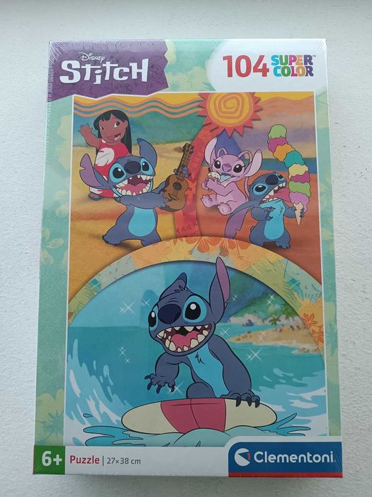 Puzzle Clementoni Disney Stitch Super Color 27x38cm 104 peças