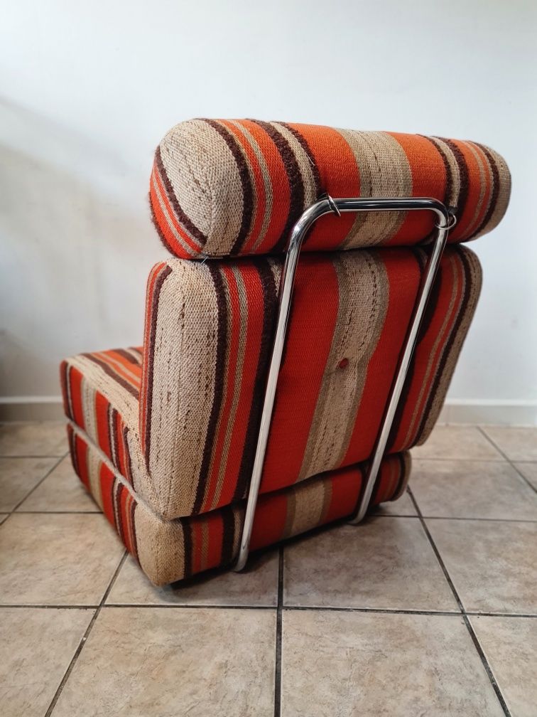 Fotel rozkładany, sofa jednoosobowa lata 70.vintage design,Mid-century