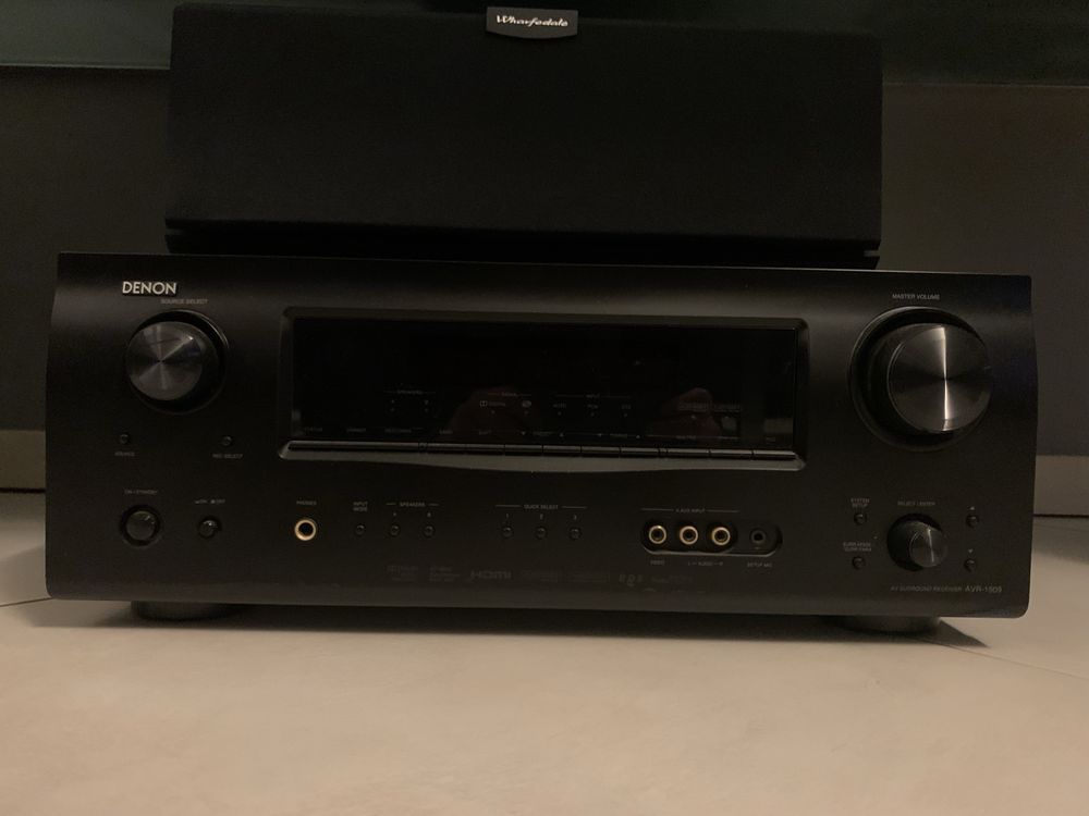 Amplituner DENON AVR-1509 i glośniki WHARFEDALE serii Vardus
