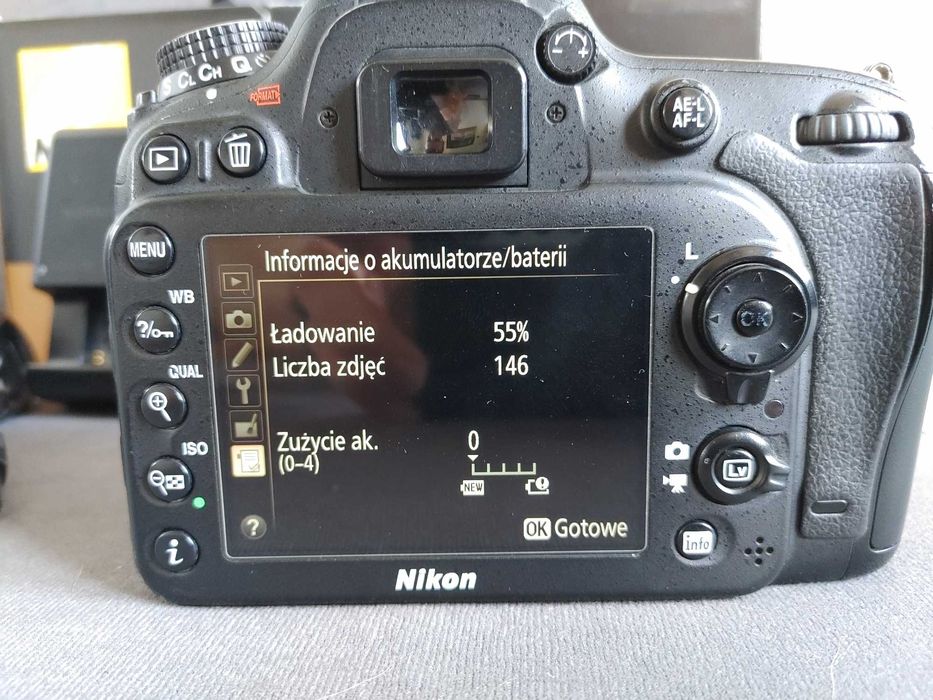 Lustrzanka aparat Nikon D7100 88tys przebiegu + pasek, ładowarka, box