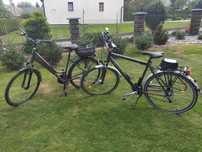 Rowery trekkingowe- damski firmy Northec i męski firmy Merida