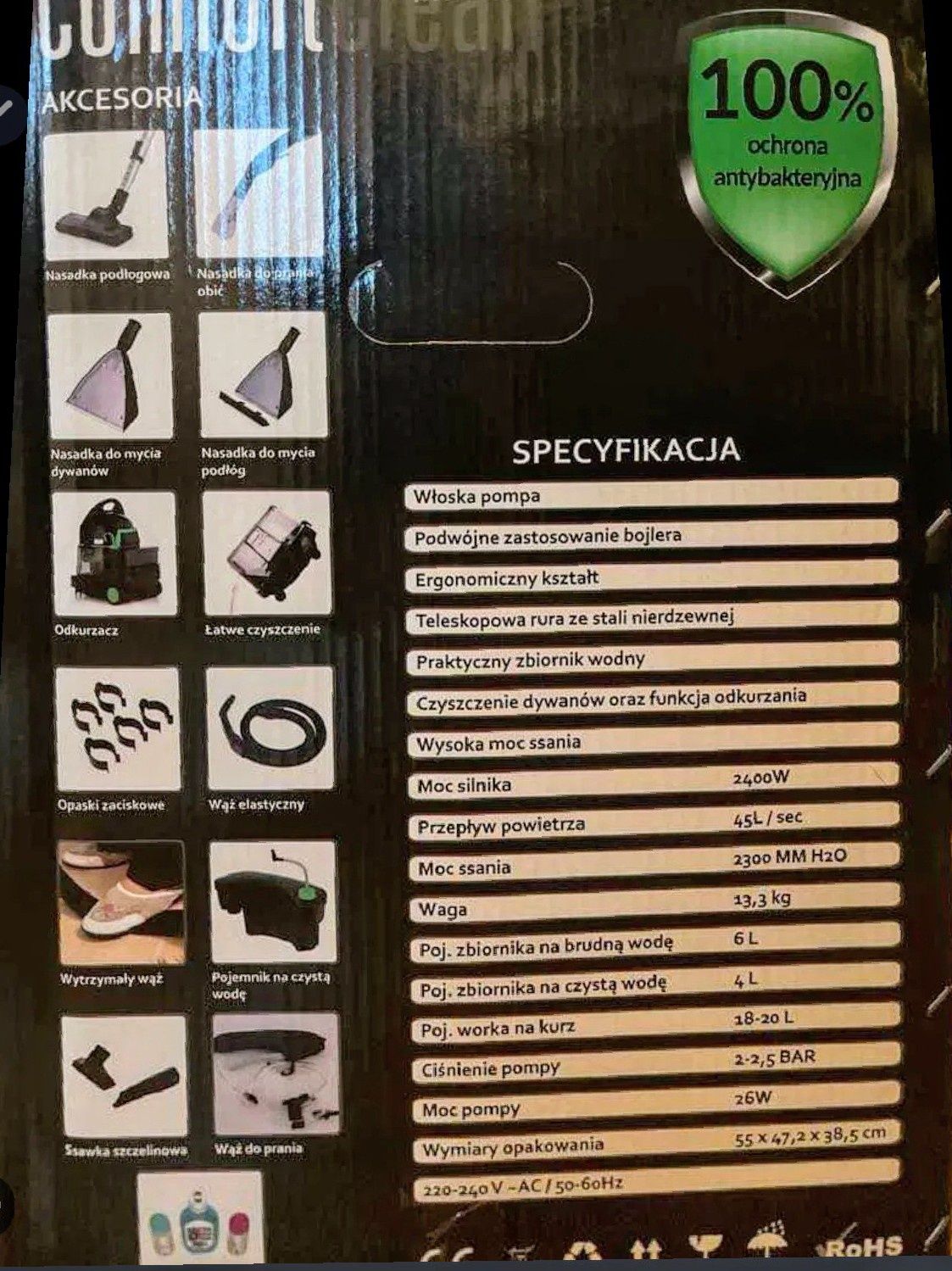 Odkurzacz sprzątanie na sucho, mokro, pranie COMFORTCLEAN CC-10