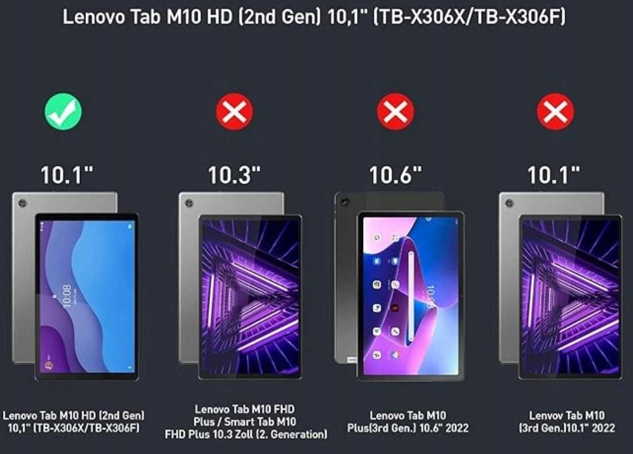 DoohowCase etui klawiatura LED RGB bluetooth do Lenovo Tab M10 HD 2gen