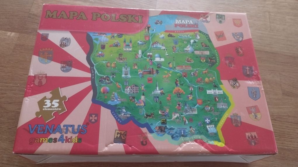 Puzzle  Mapa Polski 35elementow