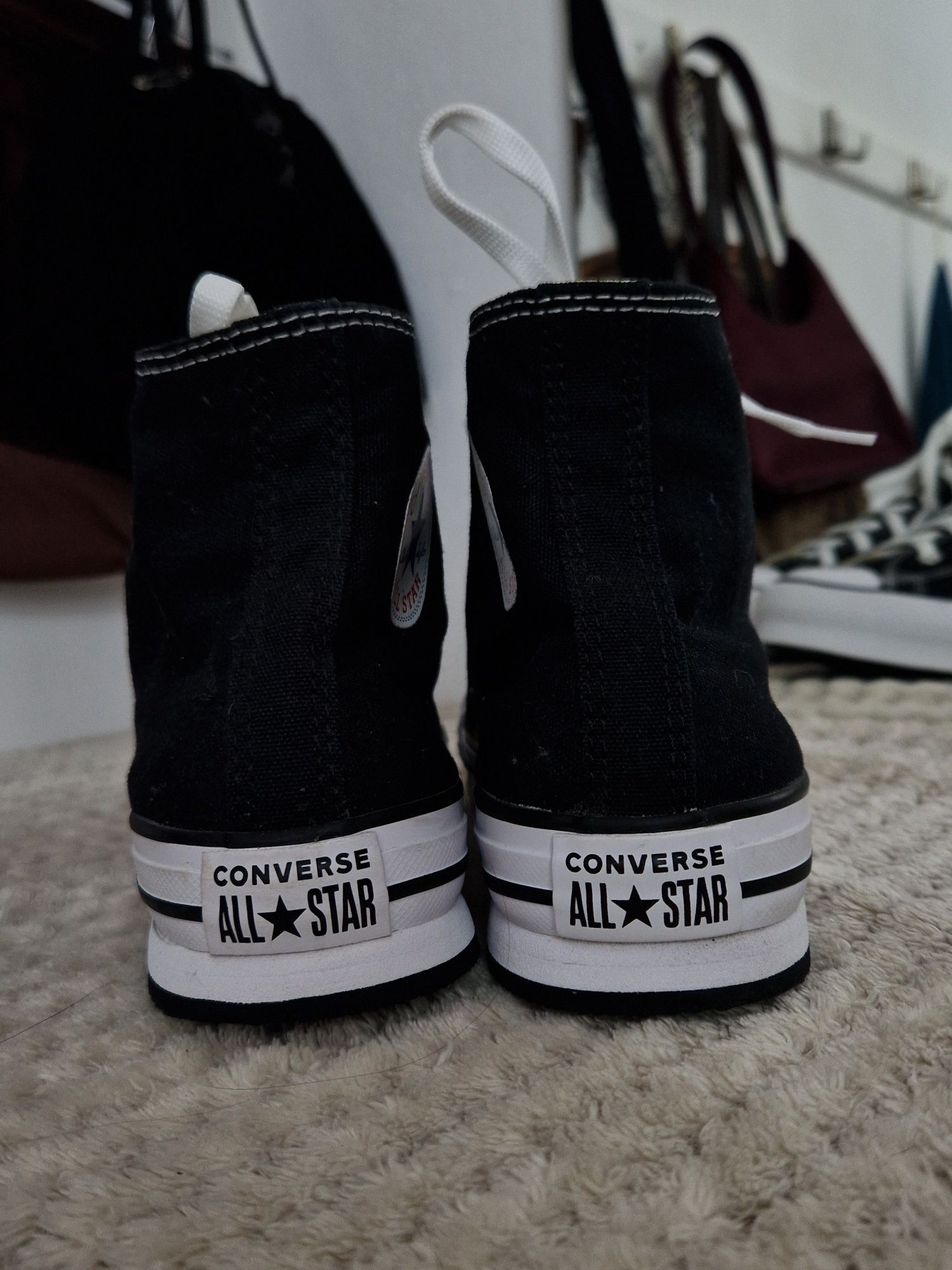Новые! Высокие чёрные кеды конверсы converse platform 38 р 24 см , нов