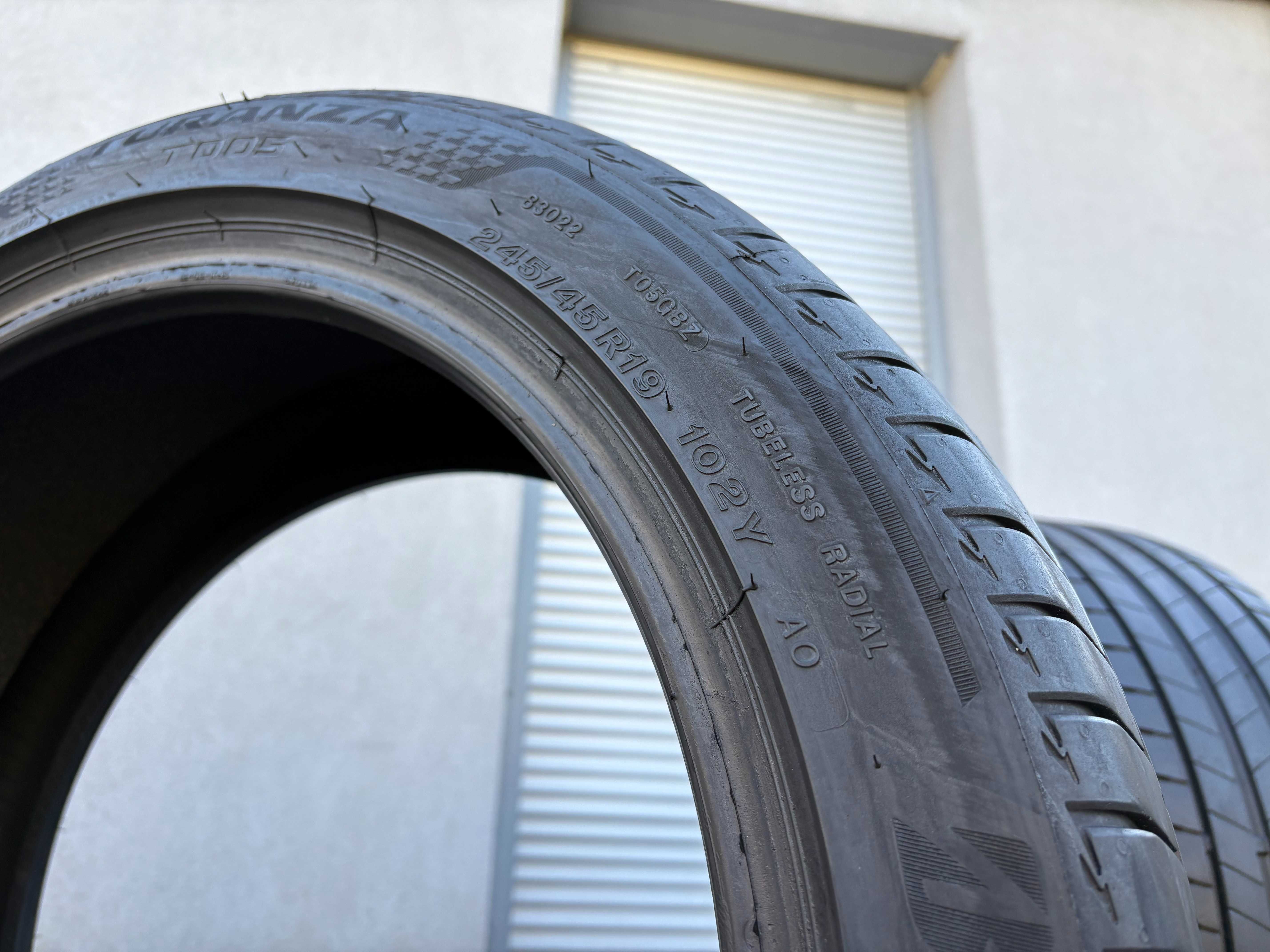 2szt letnie 245/45R19 Bridgestone 6,1mm 2023r świetny stan! L259 gwar