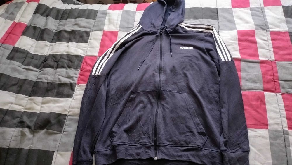 Hoodie/Casaco/Camisola Capuz Azul Adidas Unisexo Tam: L