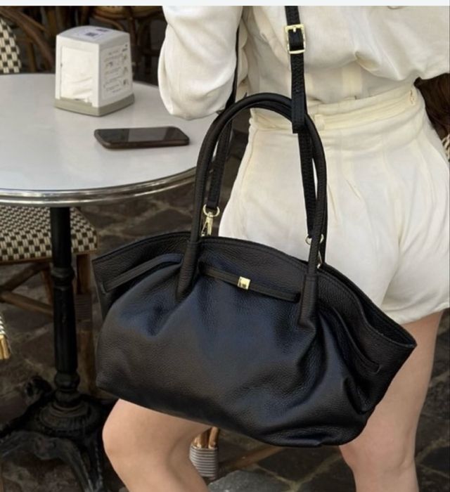 Сумка шкіряна італія шопер чорна