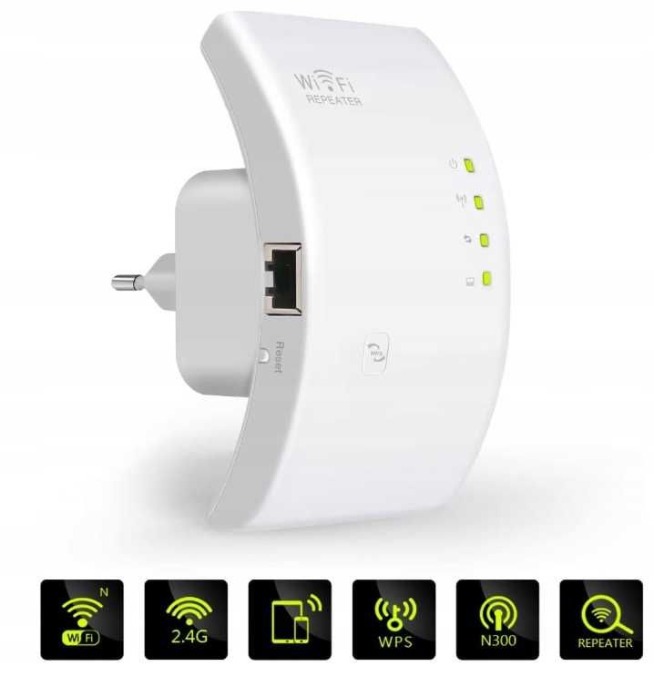 MECO Wzmacniacz WiFi 300Mb/s Repeater AP WPS LAN