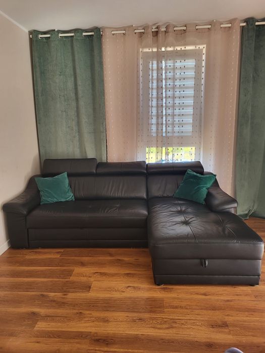 Rozkladana sofa skórzana