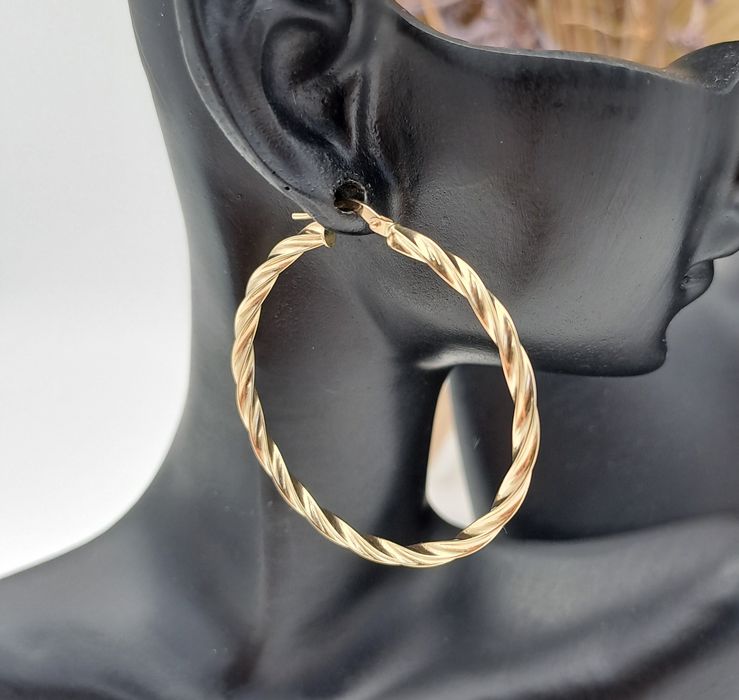 Złote kolczyki/ zakręcone koła/ złoto 585 / 14K