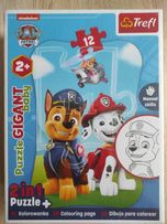 Puzzle, Trefl Gigant Baby 2w1, 12 elementów, Psi Patrol