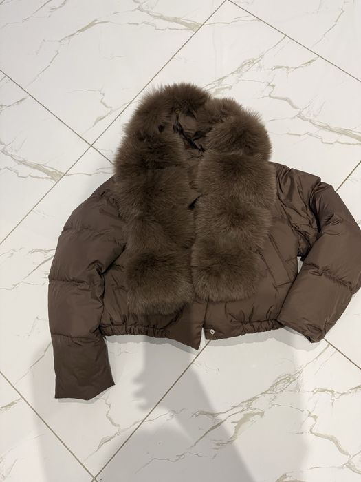 Жіноча трендова куртка,біо пух,натуральне хутро