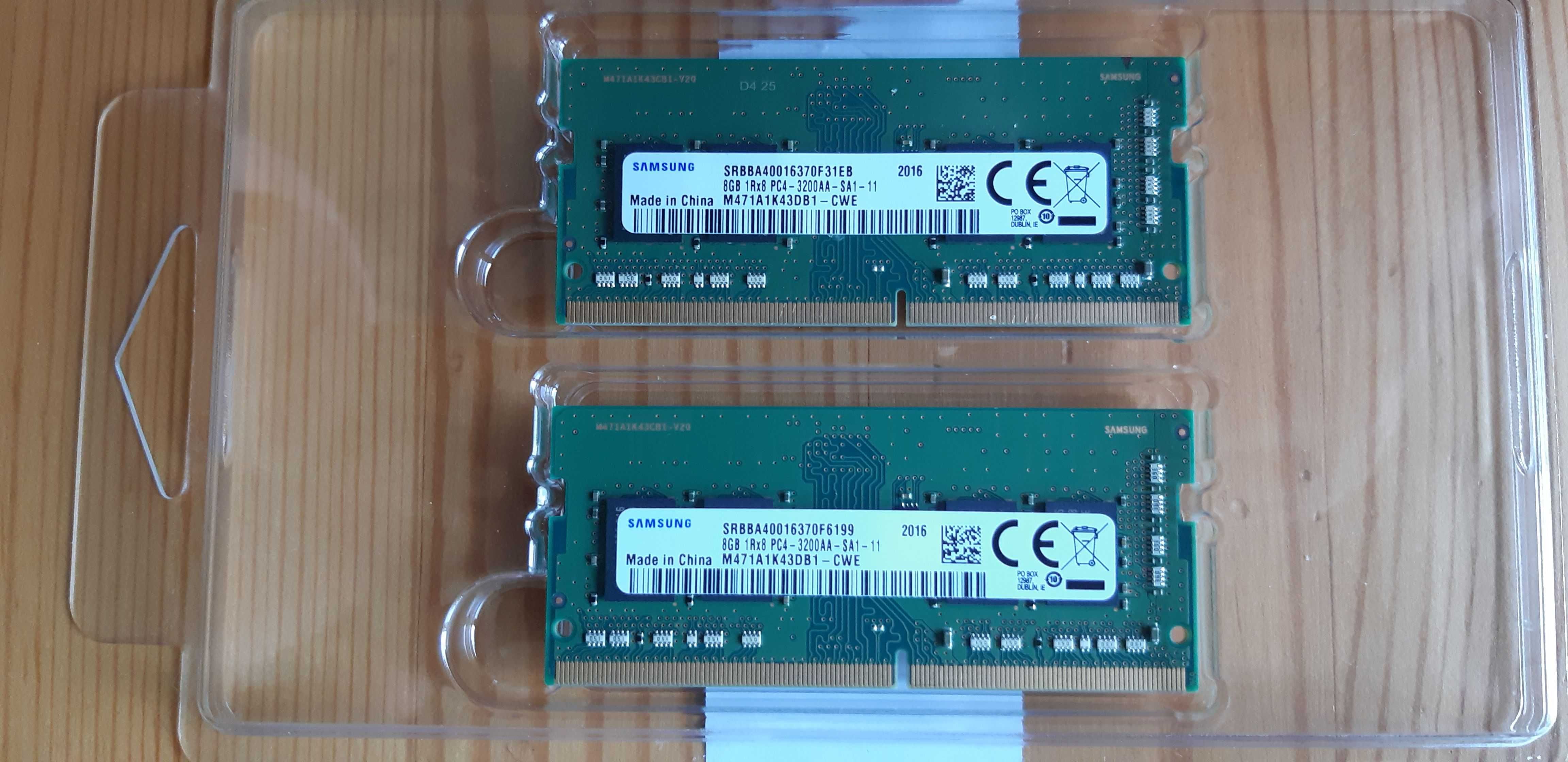 2× Pamięć RAM DDR4 Samsung SODIMM 8 GB do laptopów (zestaw 16gb)