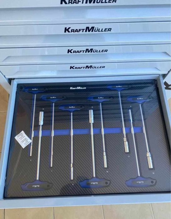Carrinhos ferramentas 8 gavetas completas p/lateral marca Kraftmuller