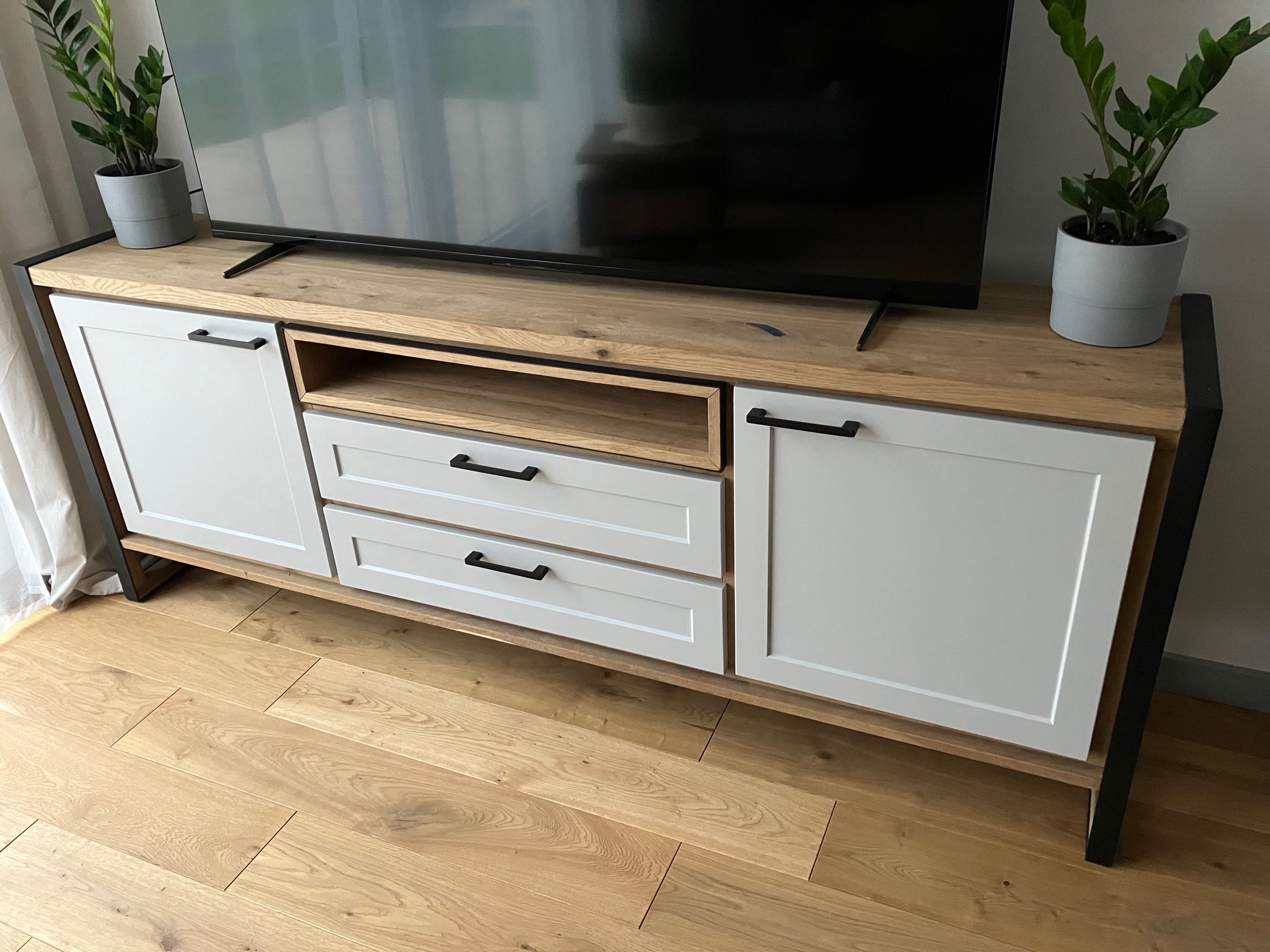 Komoda LOFT szafka TV H&H lite drewno dębowe