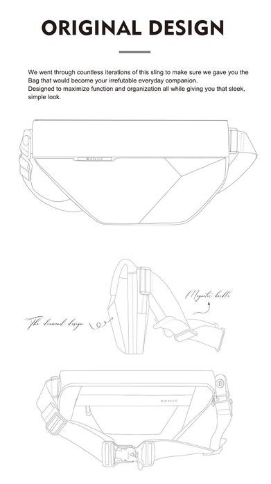 Сумка Xiaomi BANGE BG-7502 Mi рюкзак бананка чехол клатч sling bag клю